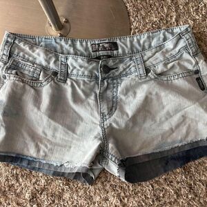 Silver Brand y2k Bleached Distressed Mini Shorts